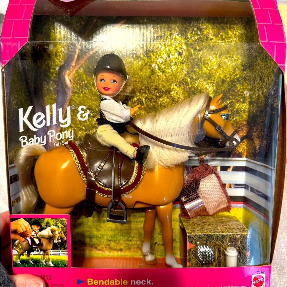 Kelly Barbie on a horse.